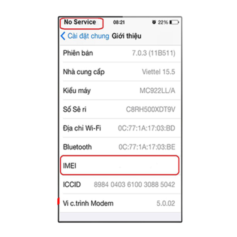 Sửa Lỗi Mất IMEI iPhone 8