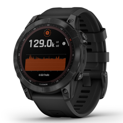 Garmin Fenix 7 47mm Kính Sapphire Viên Titan Dây Cao Su