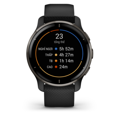 Garmin Venu 2 Plus 43.6mm Viền Thép Dây Cao Su