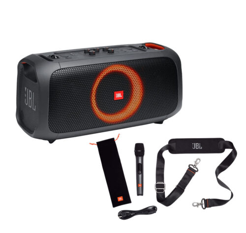 Loa JBL Partybox On The Go, Pin 6H, 100W, Kèm 2 Tay Micro